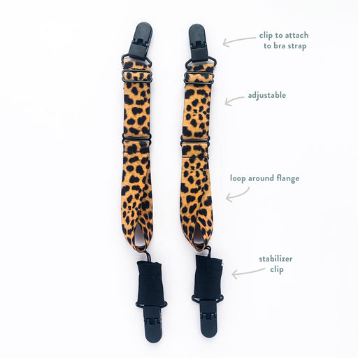 Hands-Free Pumping Strap- Works With Any Bra - Cheetah Pattern