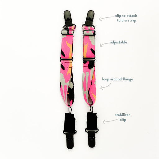 Hands-Free Pumping Strap- Works With Any Bra - Pink Camo