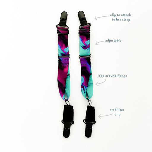 Hands-Free Pumping Strap- Works With Any Bra - Purple Lava Pattern
