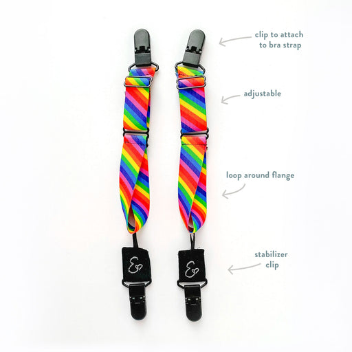 Hands-Free Pumping Strap- Works With Any Bra - Color Me Rainbow